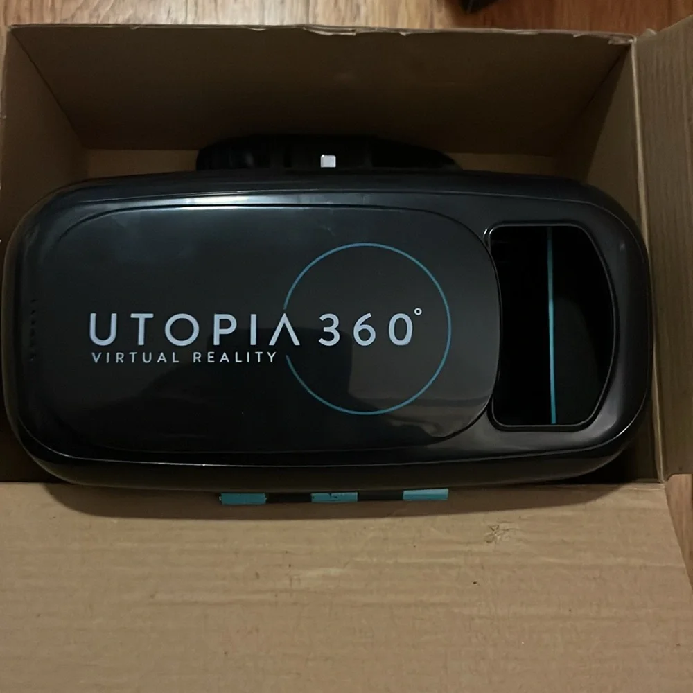 Virtual reality 3-D headset.